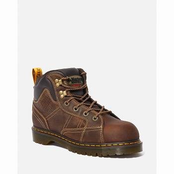 Dr Martens Stretton Steel Toe - Hnede Pracovne Cizmy Panske, DR0159